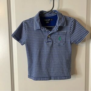 U.S. Polo Assn. Blue Striped Kids Cotton Polo Shirt